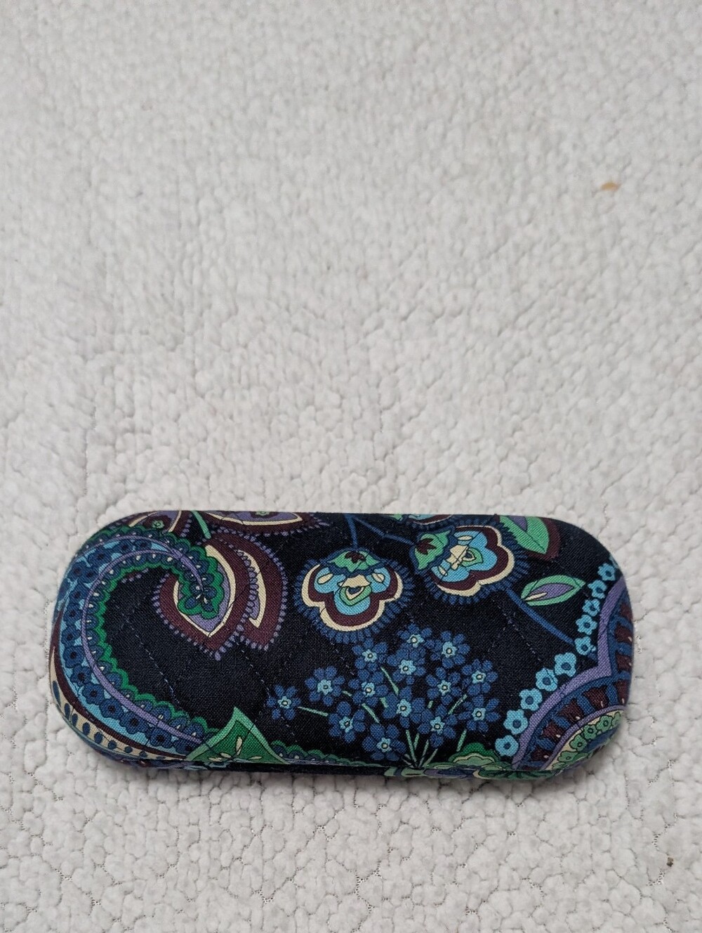 Vera Bradley quilted hard clamshell glasses or sunglasses case Blue Rhapsody
